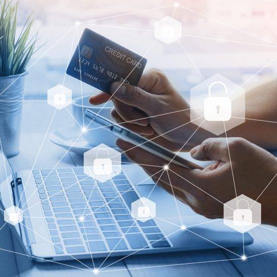 Credit card data security unlock payment shopping online on smar Credit card data security unlock payment shopping online on smartphone